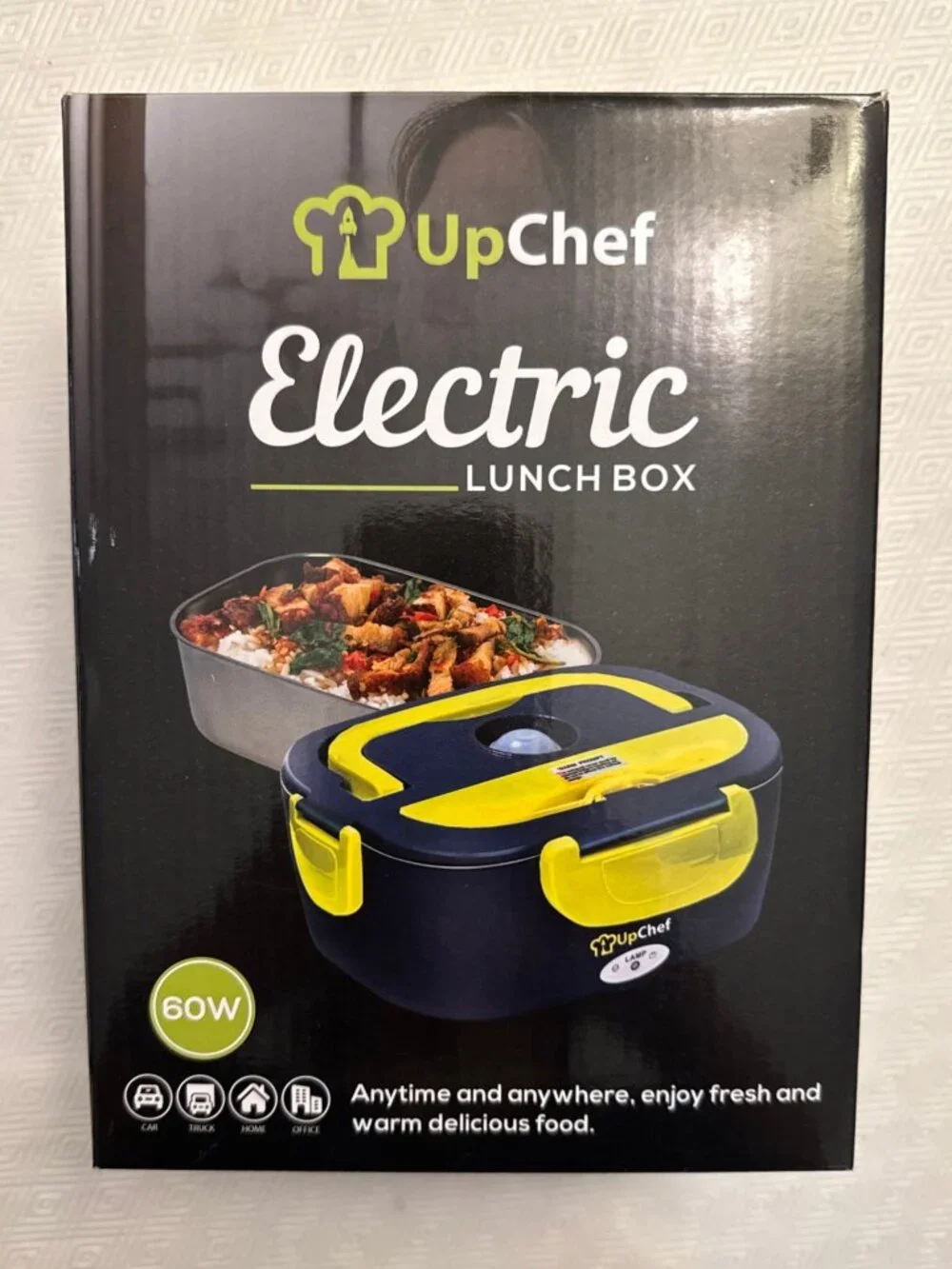 UpChef 60W Electric Heated Lunch Box Food Warmer Car & Office NEW